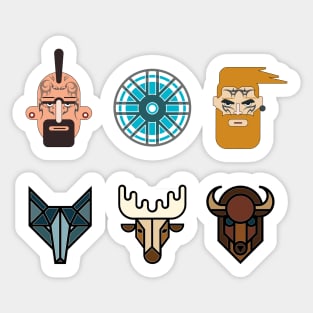 Viking Warriors With Animal Heads Sticker